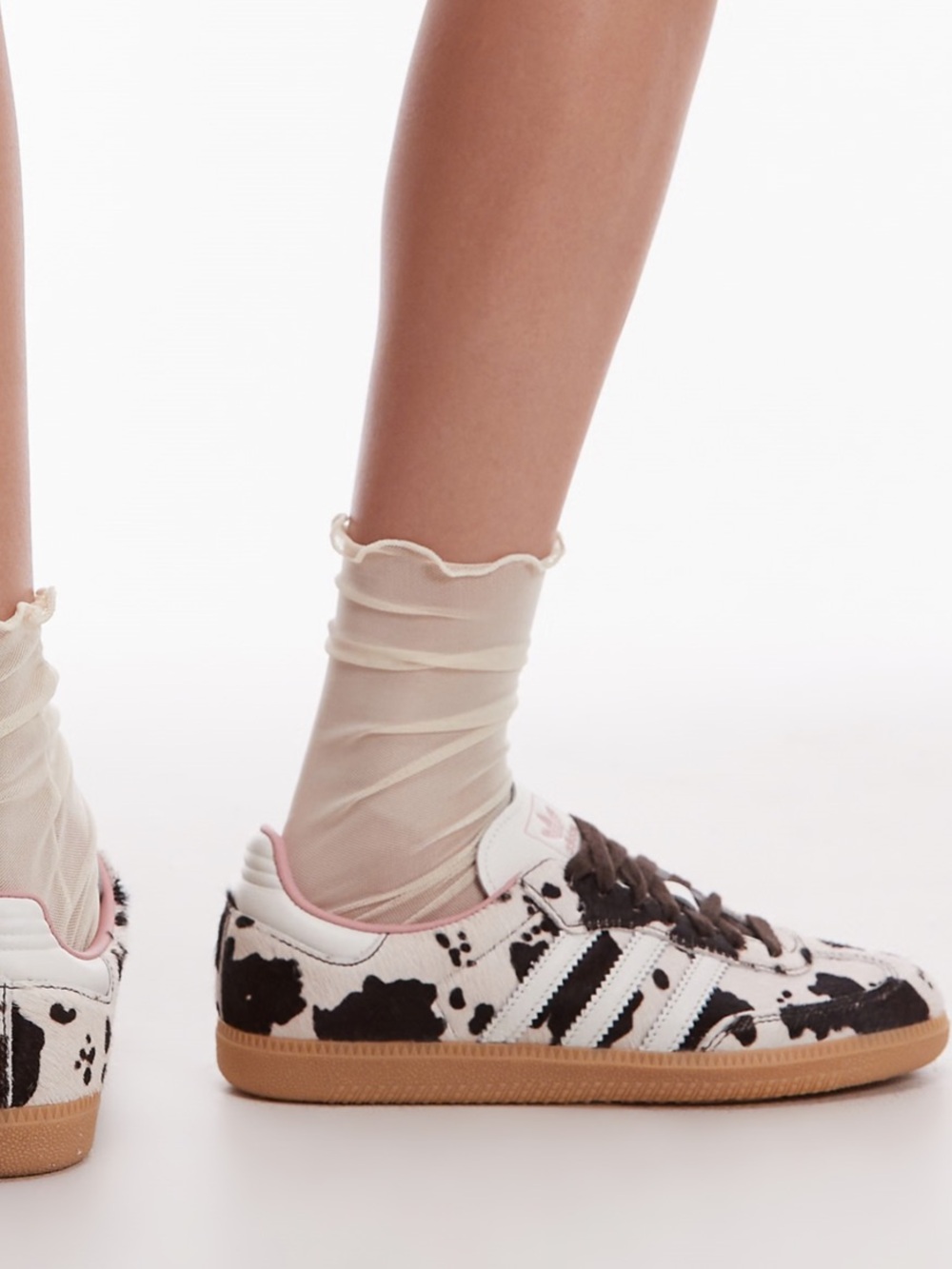 Adidas Cow Print Sambas in Brown, White and Pink - Picture 3 of 6